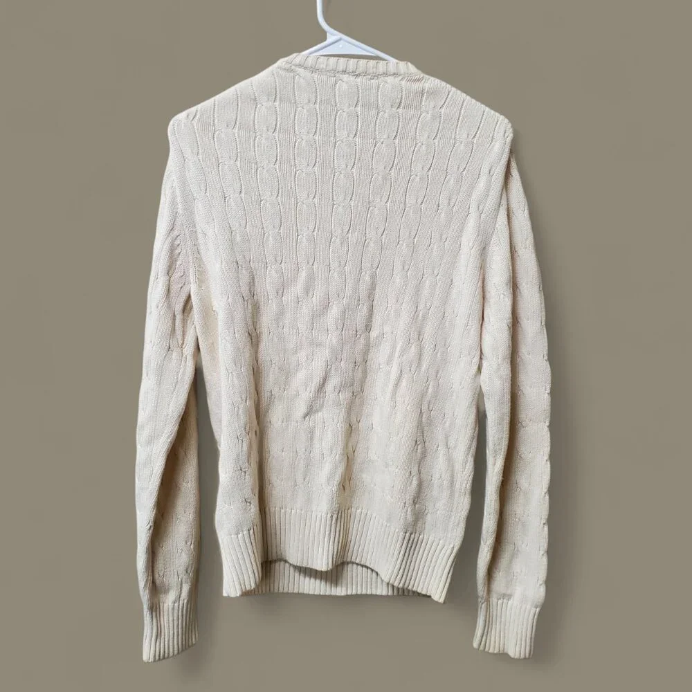 J.Crew Cable Knit Sweater Medium Ivory‎